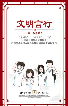 讲文明树新风展板文明言行