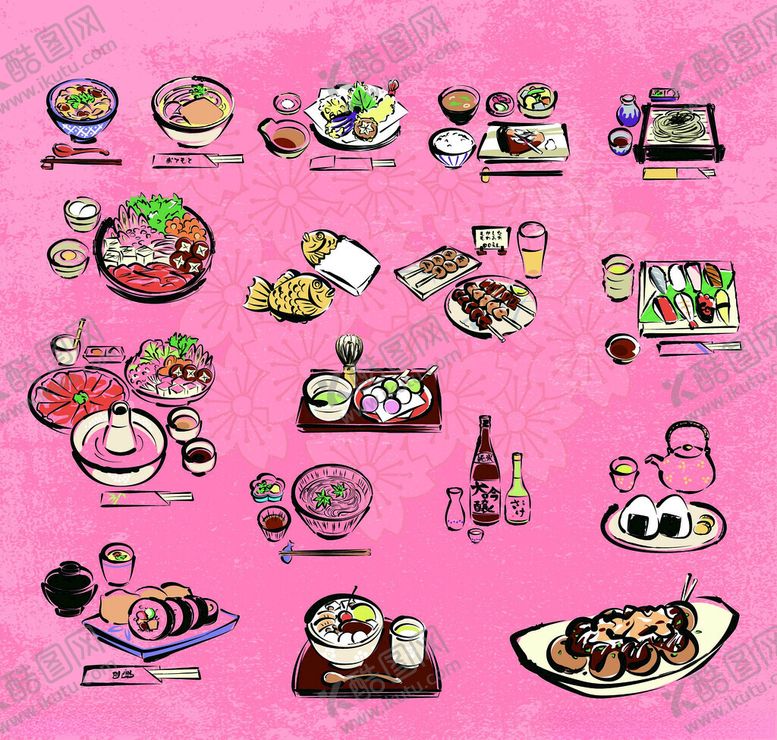 编号：30060510060446062838【酷图网】源文件下载-手绘寿司