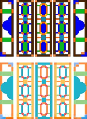 满洲窗岭南复古风格几何传统