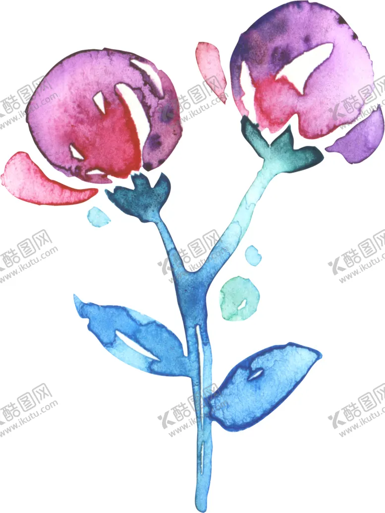 编号：36601206250543355500【酷图网】源文件下载-水彩手绘花卉花朵植物