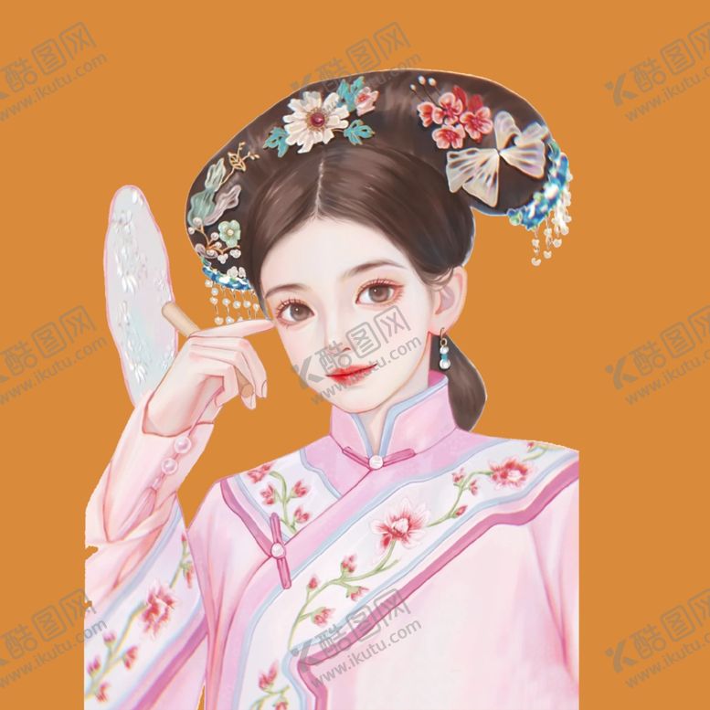 编号：41555503020018263603【酷图网】源文件下载-手绘清朝美女