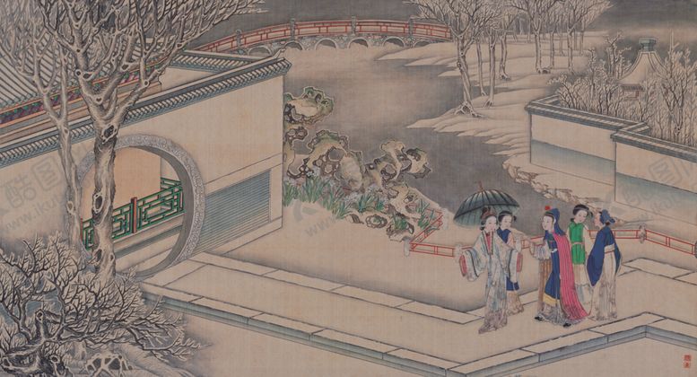编号：34263905081230596209【酷图网】源文件下载-红楼梦场景精美工笔画