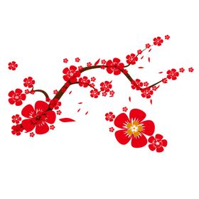 剪纸梅花花朵花瓣素材