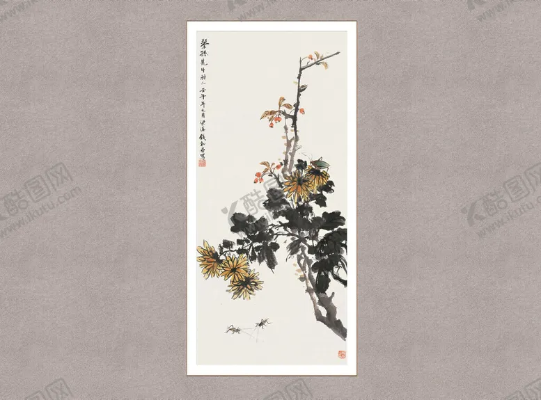 编号：54468212131131344860【酷图网】源文件下载-秋菊草虫