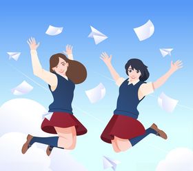 创意跳跃的学生