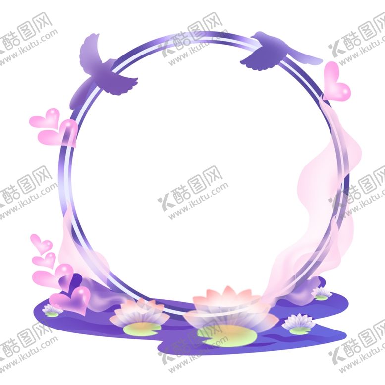编号：55248502220655394390【酷图网】源文件下载-爱情鸟花环素材