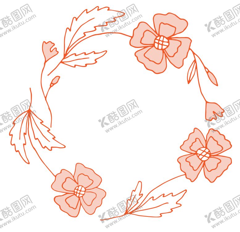 编号：16806009242248316442【酷图网】源文件下载-手绘花环边框