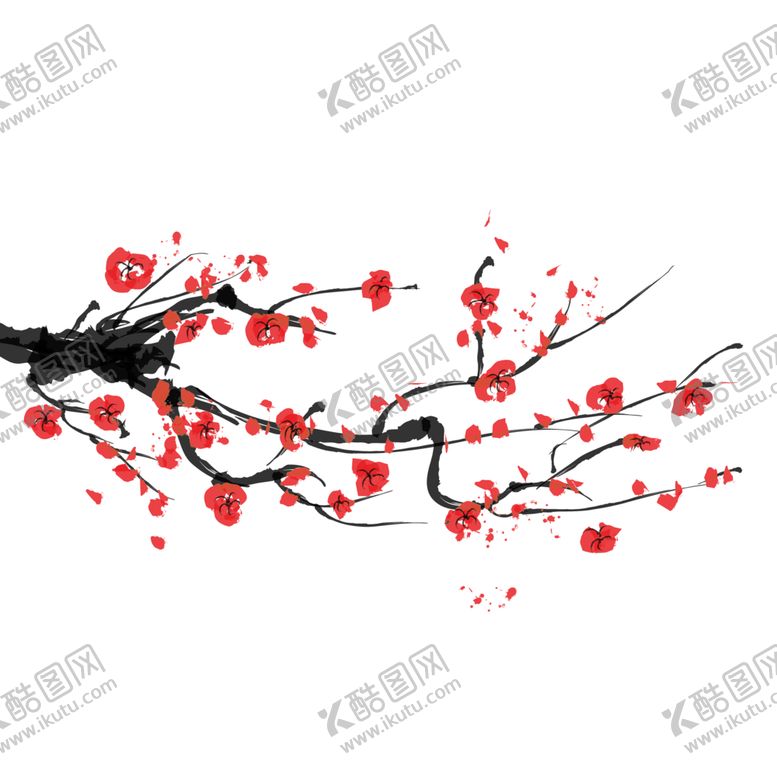 编号：75137307091723084457【酷图网】源文件下载-中国风水墨梅