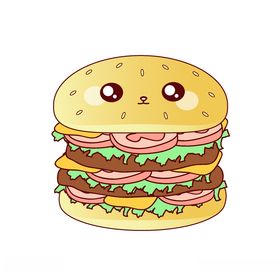美味汉堡插画