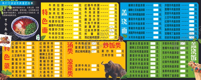 编号：12958904030044109333【酷图网】源文件下载-兰州拉面菜单灯箱