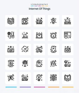 多样简约黑白图标集合