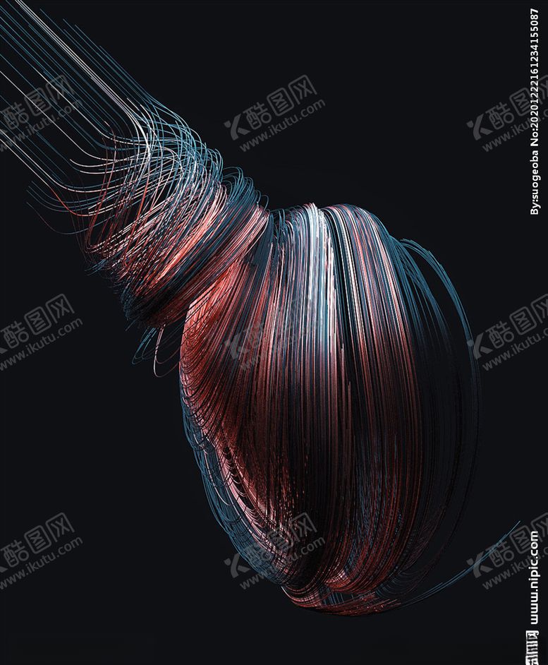编号：53773504271613396234【酷图网】源文件下载-C4D模型抽象的线条