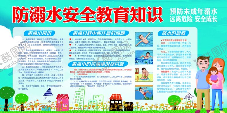 编号：15787906291508514871【酷图网】源文件下载-防溺水安全教育知识展板