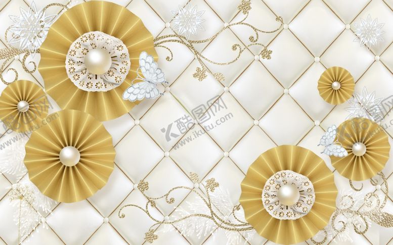 编号：18780009250535087214【酷图网】源文件下载-浮雕花珠宝花花藤背景墙