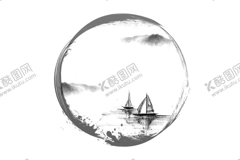 编号：12855110090515514886【酷图网】源文件下载-圆环笔墨古风复古海报素材