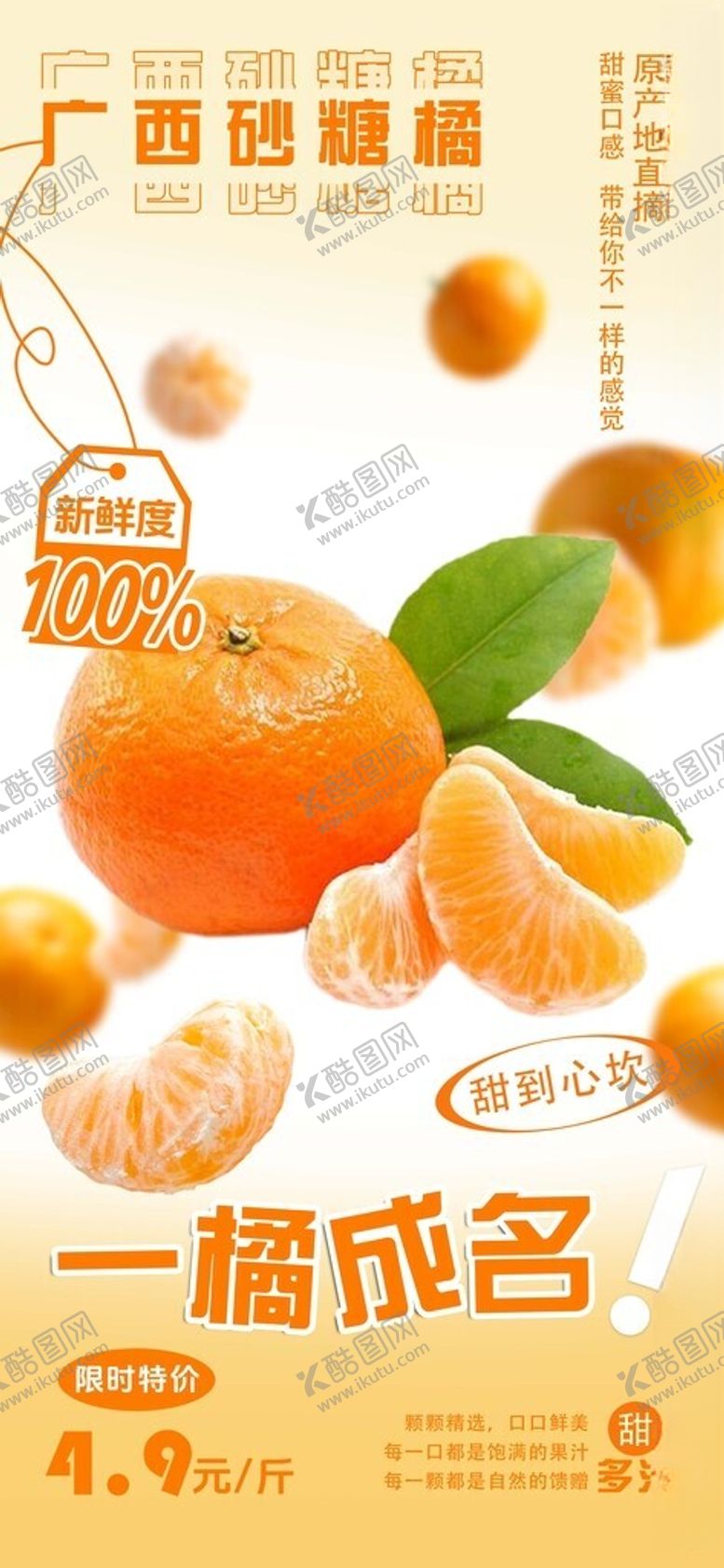 编号：41149111181109141986【酷图网】源文件下载-新鲜沙糖桔宣传海报