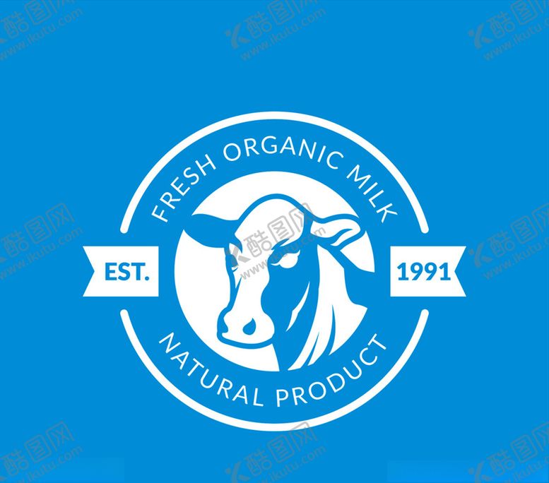 编号：91741809261428292674【酷图网】源文件下载-创意奶牛新鲜奶产品标志