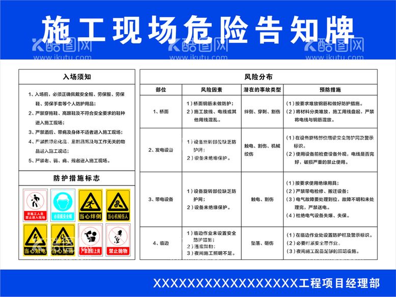 编号：70684909200841191906【酷图网】源文件下载-施工现场危险告知牌