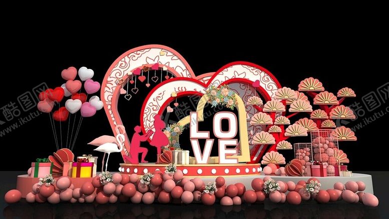 编号：95827410022240089631【酷图网】源文件下载-中式婚礼喜庆拱门装饰