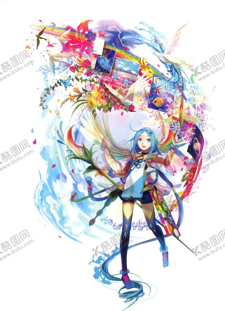 编号：95711709231536534619【酷图网】源文件下载-二次元美女手绘插画图片