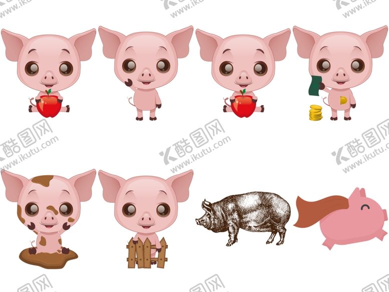 编号：97401109161323198585【酷图网】源文件下载-卡通猪