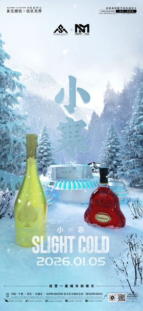 酒吧夜店小寒节气移动端海报