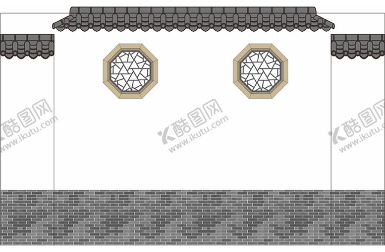 编号：28350709300455317608【酷图网】源文件下载-中国古典徽派建筑氛围墙