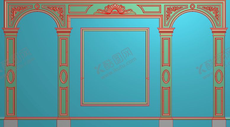 编号：71304510171045055758【酷图网】源文件下载-罗马柱整体背景墙