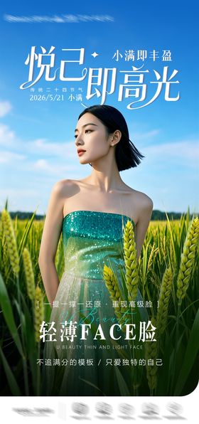 医美节日节气小满氛围海报