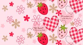 草莓爱心碎花粉色单元图
