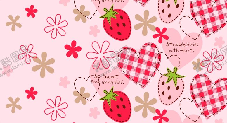 编号：37708204030459243877【酷图网】源文件下载-草莓爱心碎花粉色单元图
