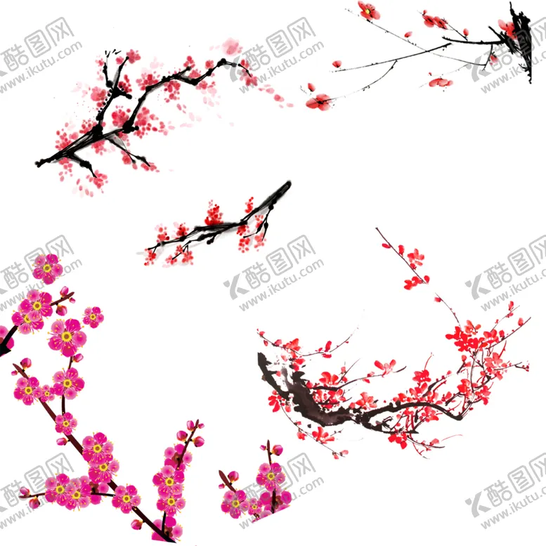 编号：74378706280859415691【酷图网】源文件下载-梅花素材古装素材梅花水墨
