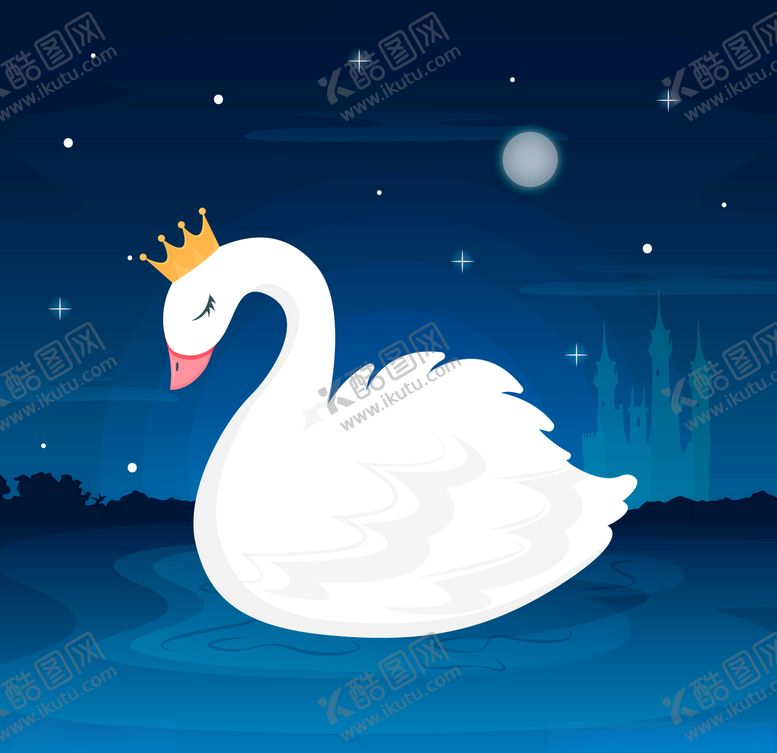 编号：89359309190100035261【酷图网】源文件下载-矢量手绘天鹅