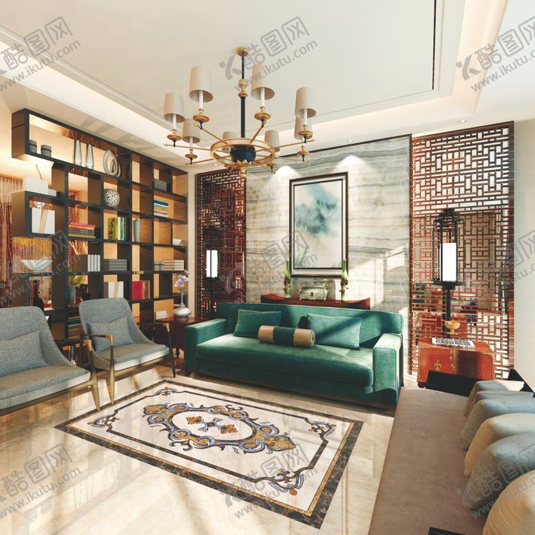 编号：33435309270703118147【酷图网】源文件下载-客厅效果图
