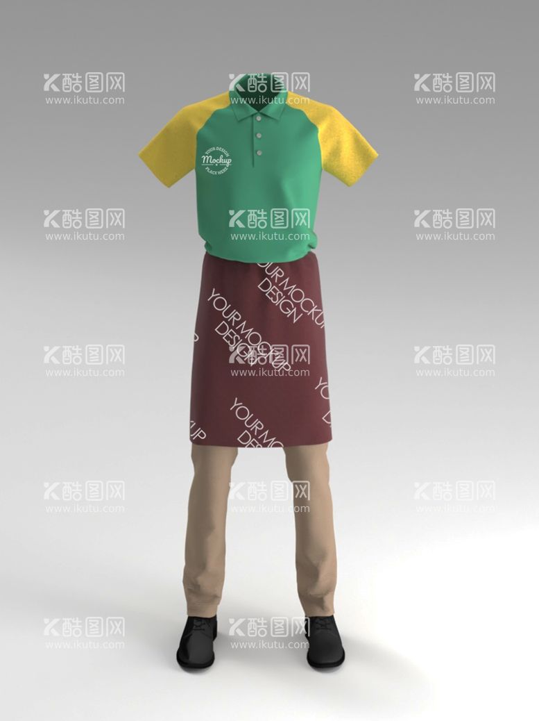 编号：75843411260440331633【酷图网】源文件下载-服务员工作服样机