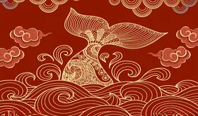 国潮祥云纹底纹复古图案