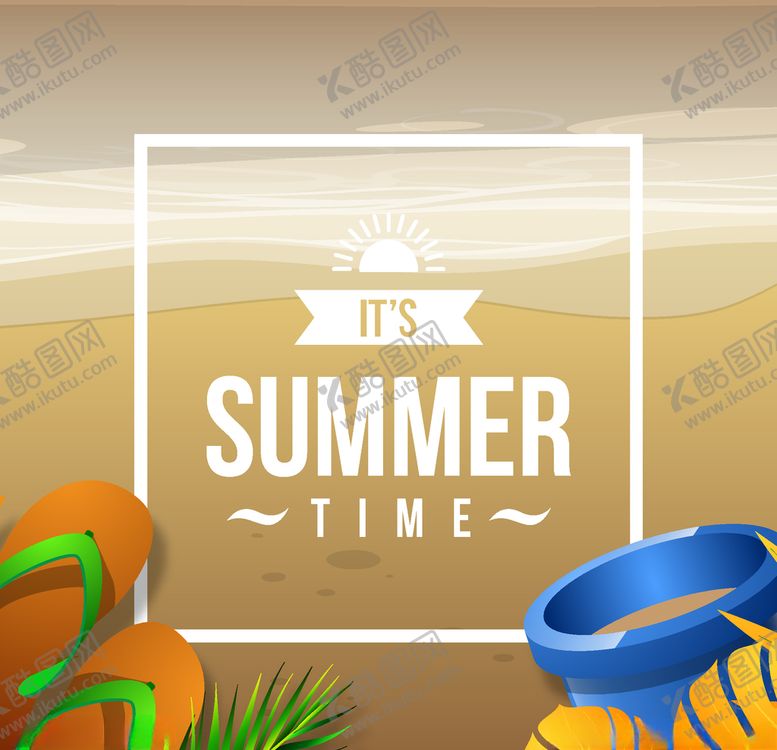 编号：21312109241152013585【酷图网】源文件下载-夏日海滩沙滩创意插画