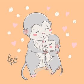 猴子动物手绘画