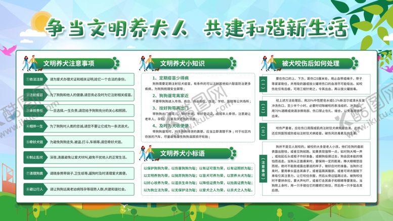 编号：67496611012208312562【酷图网】源文件下载-文明养犬