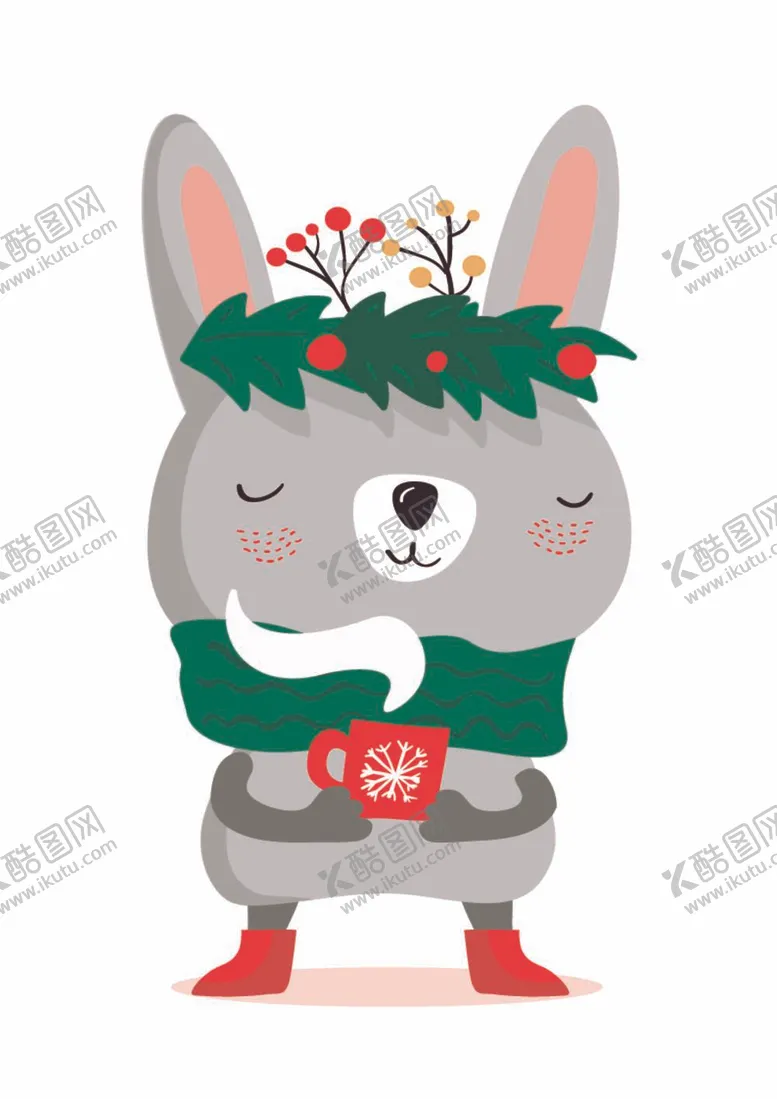 编号：94123509160852474129【酷图网】源文件下载-圣诞兔动物流氓兔