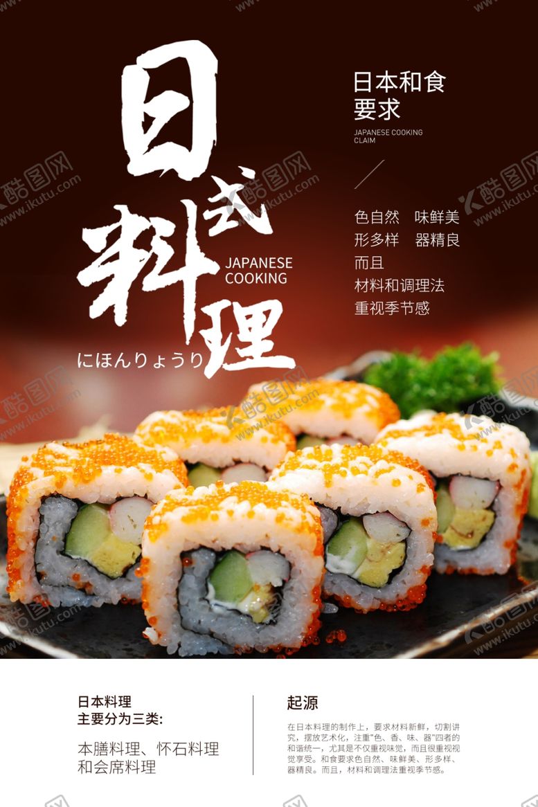 编号：72384110190120257683【酷图网】源文件下载-日式料理海报