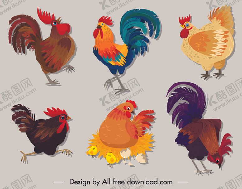 编号：81664310081809155898【酷图网】源文件下载-卡通公鸡