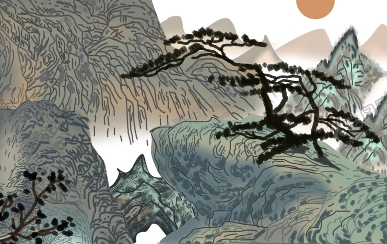 编号：36796610082153289649【酷图网】源文件下载-水墨山水