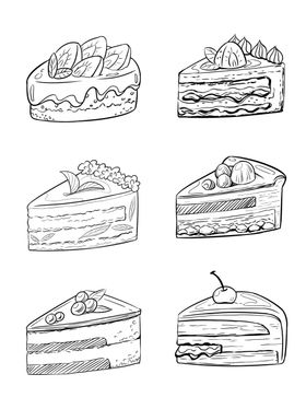 手绘食物线描食物食物线稿