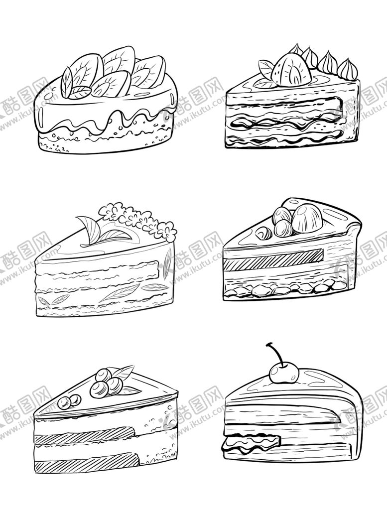 编号：91922006241625415061【酷图网】源文件下载-手绘食物线描食物食物线稿