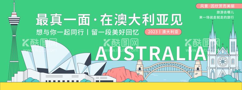 编号：66429611290419378613【酷图网】源文件下载-澳大利亚城市旅游背景板