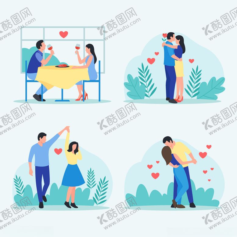编号：76720606171536459614【酷图网】源文件下载-情侣插画