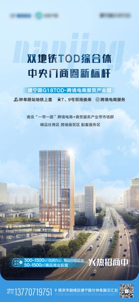 地产办公建筑写字楼价值点海报