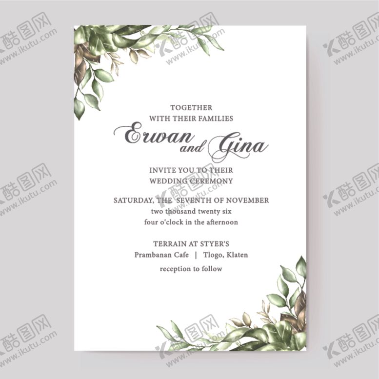 编号：33065509261419198245【酷图网】源文件下载-邀请卡