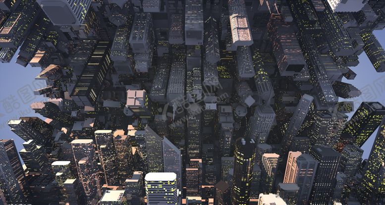 编号：97725405120448048474【酷图网】源文件下载-C4D模型盗梦城市楼房空间
